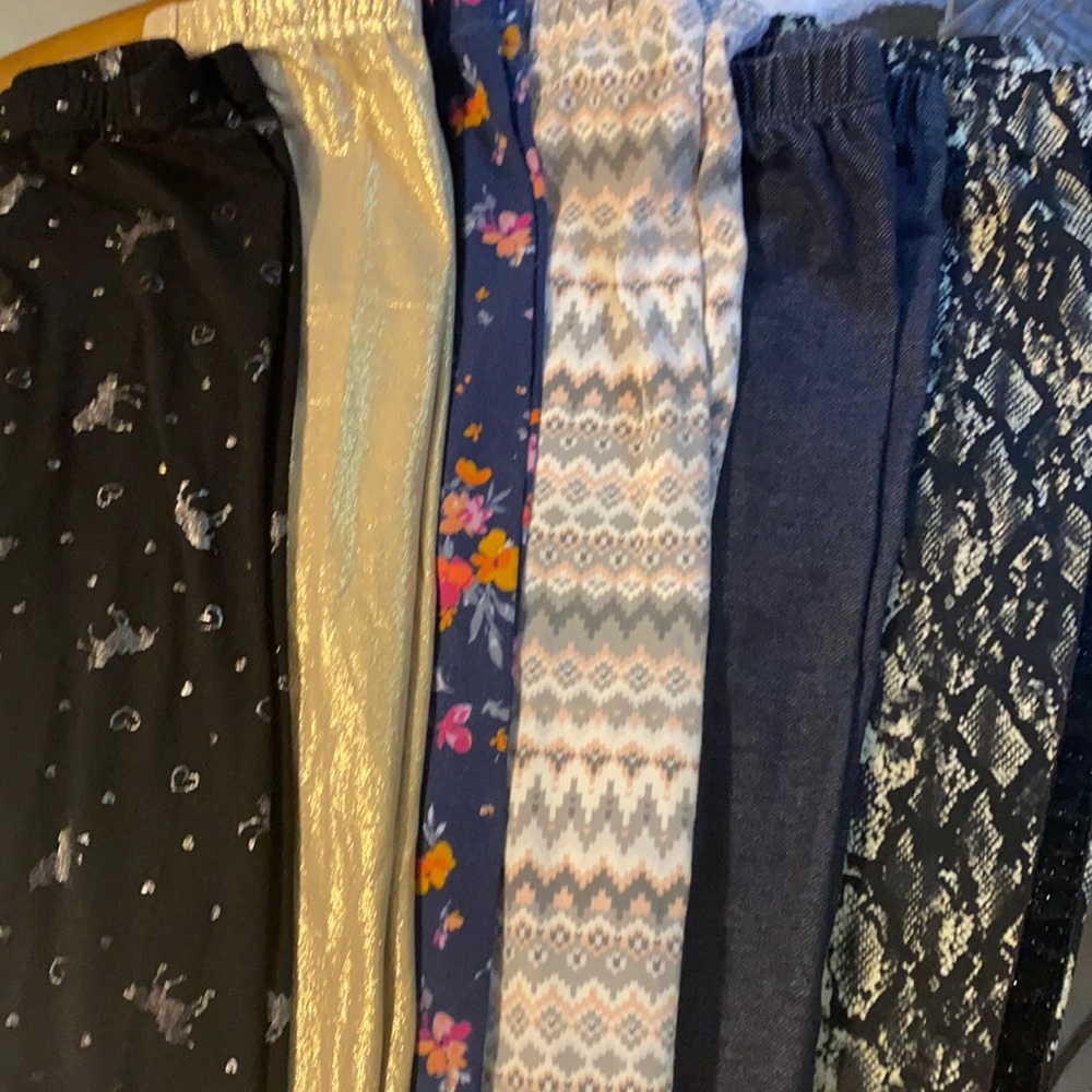 Girls Leggings Size 8 Bundle of 6